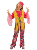 Hippy Girl Costume Flower Power Ensemble 1