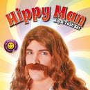 Hippy Man Wig + Tash Set Brown Hair 2