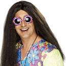 Hippy Wig Adult Brown Long with Centre Parting Costume Accessory 1