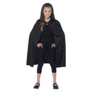 Hooded Cape Kids Long Black Creepy Vampire Halloween Costume Accessory 3