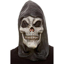 Hooded Skeleton Latex Mask Adult White 1