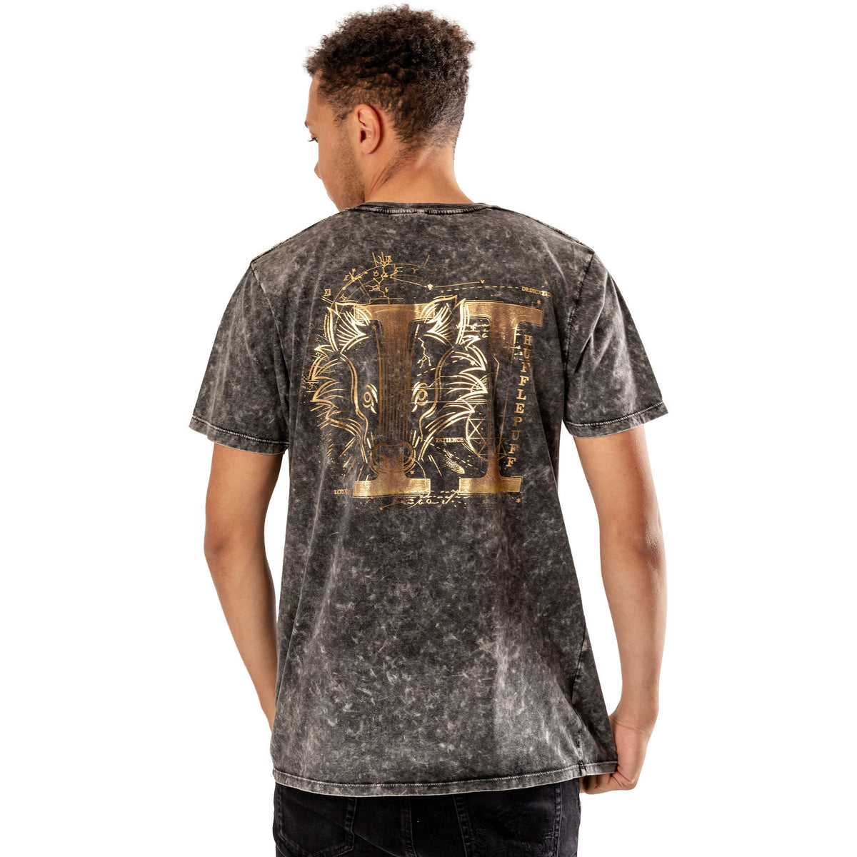 Hufflepuff Acid Wash Harry Potter Unisex T-Shirt Adult Hufflepuff Acid Wash Harry Potter Unisex T-Shirt Adult