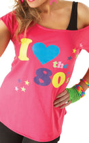 I Love The 80s Pink T Shirt Adult Costume 3