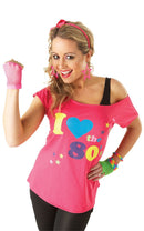 I Love The 80s Pink T Shirt Adult Costume 1