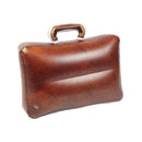 Inflatable Briefcase Light Tan Brown 32cm Buckle Detail and Handle 2