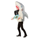 Inflatable Shark and Diver Costume Grey All In One with Self Inflating Fan 2