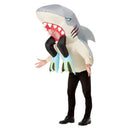 Inflatable Shark and Diver Costume Grey All In One with Self Inflating Fan 1