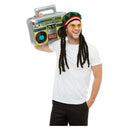 Adult Jamaican Kit Multicoloured with Dreadlocks Glasses and Inflatable Radio 1