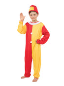 Jester Boys Clown Costume with Colorful Jumpsuit & Hat 1