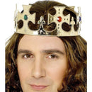 Jewelled Kings Crown Gold Plastic With Coloured Faux Jewels Adjustable Costume Accessory 2
