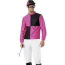 Jockey Costume Adult Pink Black Outfit 1