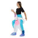 Kids Piggyback Unicorn Costume Pink and White Child 3