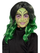 Kids Witch Wig Child Black Green 1