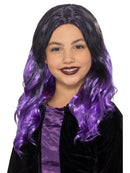Kids Witch Wig Child Black Purple 1