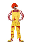 Kreepy Killer Clown Costume Adult Yellow with Red Jumpsuit 1