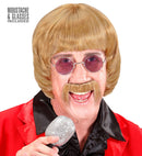 Blond 60S Music Man Wig With Moustache & Glasses In Box