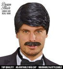 Black Playboy Dream Hair Wig & Moustache In Color Box