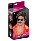 Black Playboy Dream Hair Wig & Moustache In Color Box