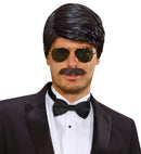Black Playboy Dream Hair Wig & Moustache In Color Box