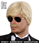 Blonde Playboy Dream Hair Wig & Moustache In Color Box