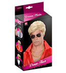 Blonde Playboy Dream Hair Wig & Moustache In Color Box