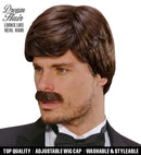 Brown Playboy Dream Hair Wig & Moustache In Color Box