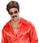 Brown Playboy Dream Hair Wig & Moustache In Color Box