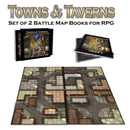 Towns and Taverns Set of 2 Battle Map Books Roleplaying Game 1