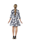 Ladies Skeleton Suit Black White Jacket Dress 4