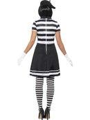 Lady Mime Artist Costume Adult Black and White Dress Collar Beret Gloves Tights Make Up 3