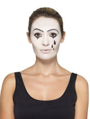 Lady Mime Artist Costume Adult Black and White Dress Collar Beret Gloves Tights Make Up 9