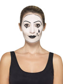 Lady Mime Artist Costume Adult Black and White Dress Collar Beret Gloves Tights Make Up 10