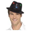 Light Up Sequin Trilby Hat Adult Black 2