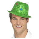 Light Up Sequin Trilby Hat Adult Green 2
