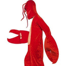 Lobster Costume Adult Red Bodysuit Hood 3