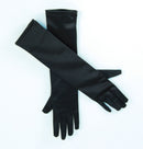 Long Sleeve Black Satin Gloves Costume Accessory 1