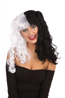 Long Wig Black White Bunches 1
