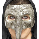 Venetian Capitano Mask Adult Silver Halloween Luxury Costume Accessory 2