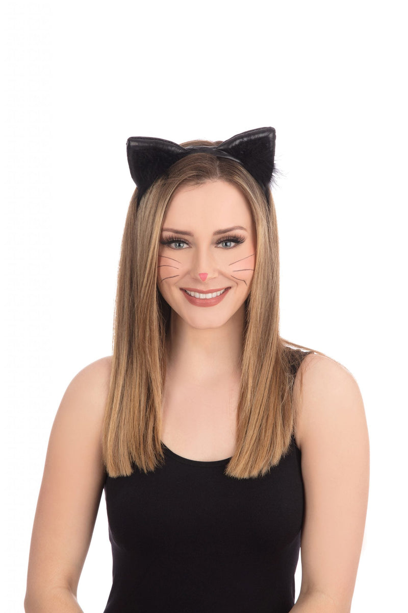 Womens Black Vinyl Cat Ears Miscellaneous Disguises Female Halloween Costume_1 MD145