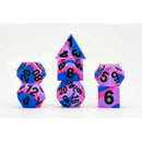 16mm Pride Sharp Edge Silicone Rubber Poly Dice Set Bisexual Gaymers Pride FanRoll Gaming Accessory by Metallic Dice 1