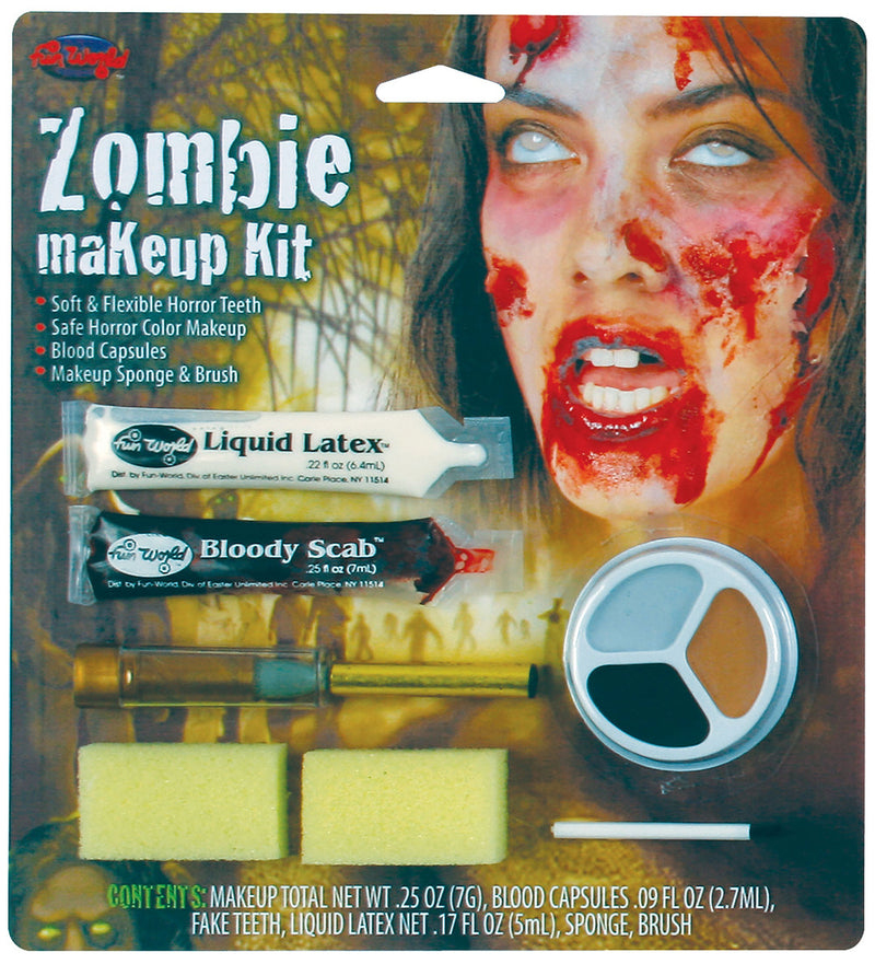 Womens Zombie Make Up Kit Female Halloween Costume_1 MU136