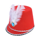 Majorette Hat Red with Feather 1
