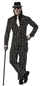 Mens Bone Pin Stripe Suit Adult Costume Male Halloween 1