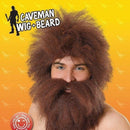 Mens Caveman Wig + Beard Set Wigs Male Halloween Costume 2