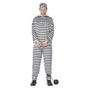 Mens Convict Costume Black White 2