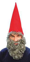 Mens Dwarf Hat Red & Beard Hats Male Halloween Costume 1