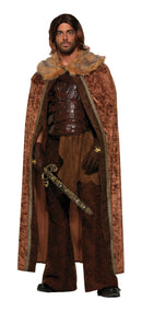Mens Faux Fur Trimmed Cape Brown Male Adult Costume Halloween 1