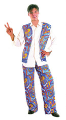 Mens Flower Power Hippy Man Adult Costume Male Halloween 1
