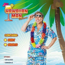 Mens Hawaiian Costume Blue Shirt and Shorts 2