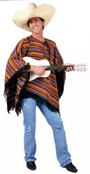 Mens Mexican Poncho Stripey Ff 54 Adult Costume Male Halloween 1